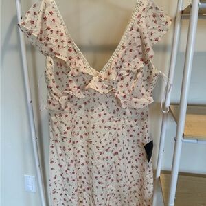Lulu's Cream Lace-Trim Dress